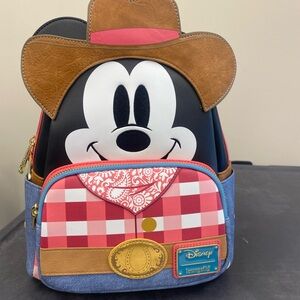 Disney Mickey Mouse Cowboy Theme Loungefly NWT